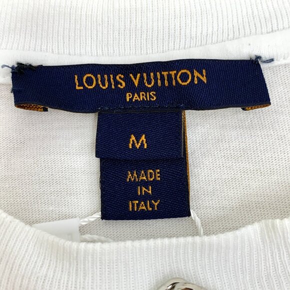 Louis Vuitton White Printed Cotton Round-Neck Short-Sleeve T-Shirt M Size Made I - Picture 2 of 8